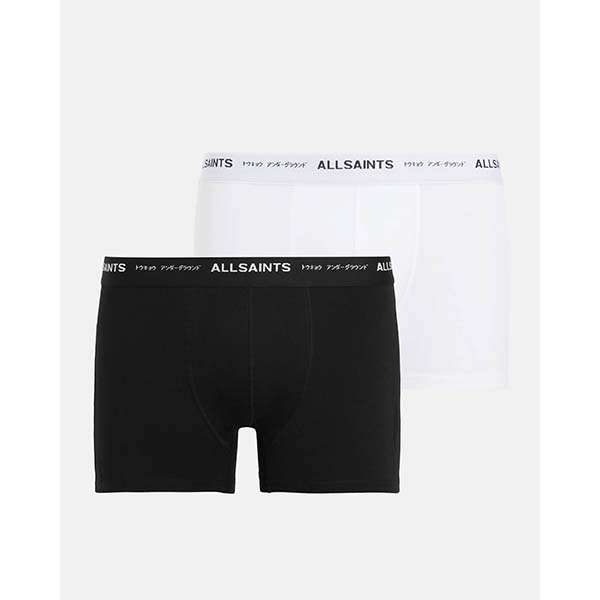 Allsaints Australia Mens Underground 2 Pack Boxers Black/White AU38-631